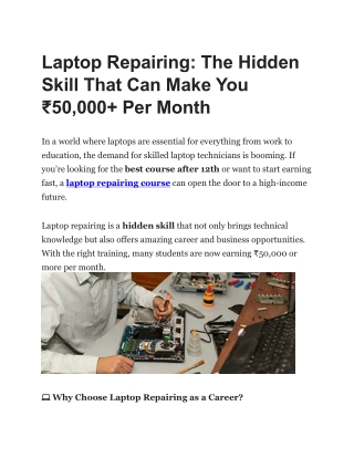 Laptop Repairing The Hidden Skill That Can Make You ₹50,000  Per Month
