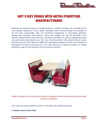 Get 2 key perks with Retro furniture manufacturers