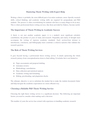 Professional Thesis Writing Service