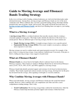 Guide to Moving Average and Fibonacci Bands Trading Strategy