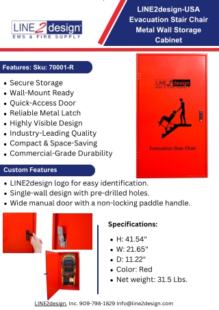 LINE2design-USA Evacuation Stair Chair Metal Wall Storage Cabinet