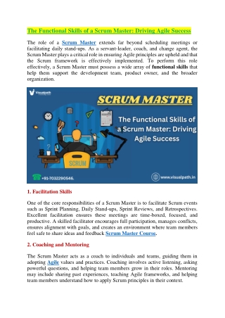 Scrum Master Online Training - Scrum Master in Hyderabad