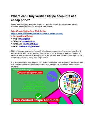 3 Best Sites to Buy Verified Stripe Accounts USA, Los Angeles