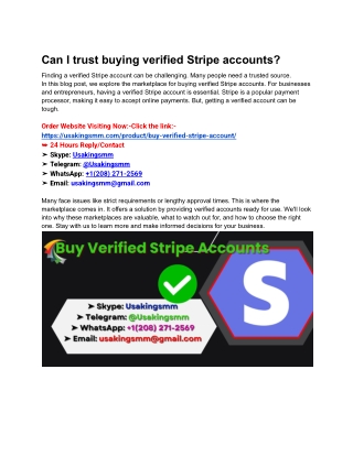 Essential Tips on How to Buy Verified Stripe Accounts in New York City