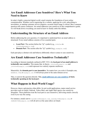 Are Email Addresses Case Sensitive