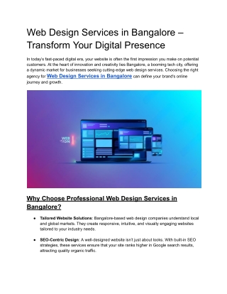 Web Design Services in Bangalore