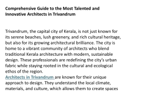 architects in trivnadrum