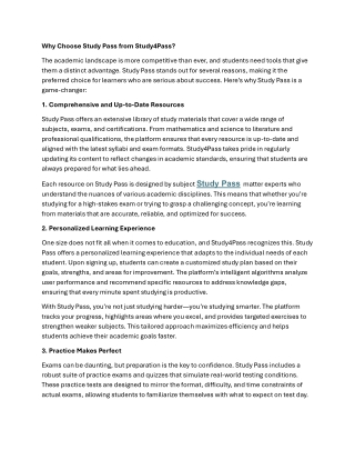 Why Choose Study Pass from Study4Pass