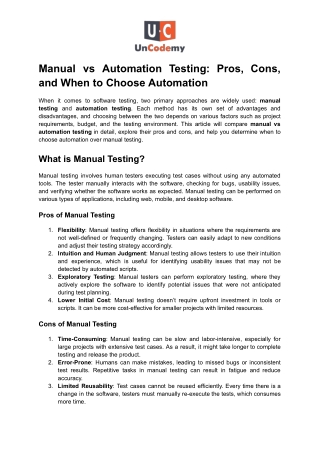 Manual vs Automation Testing_ Pros, Cons, and When to Choose Automation