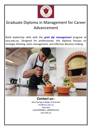 Graduate Diploma in Management for Career Advancement