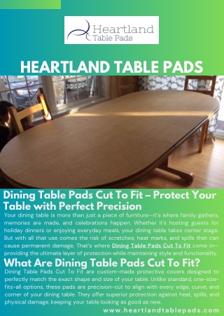 Dining Table Pads Cut To Fit – Protect Your Table with Perfect Precision