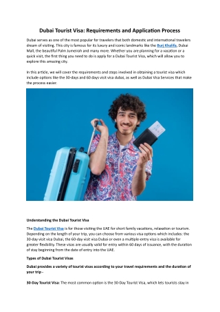Dubai Tourist Visa Requirements and Application Process
