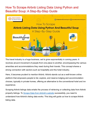 Scrape Airbnb Listings Data Using Python