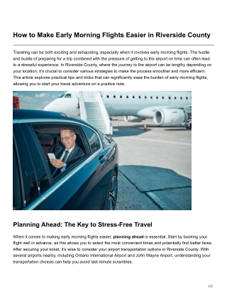 How to Make Early Morning Flights Easier in Riverside County
