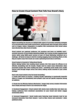 How to Create Visual Content That Tells Your Brand's Story