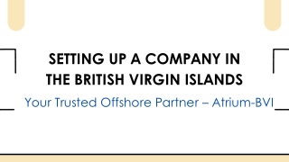 Setting Up a Company in the British Virgin Islands