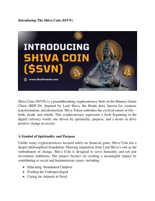 Introducing Shiva Coin