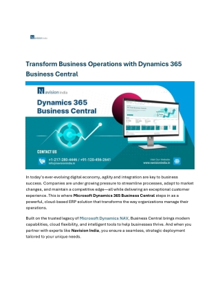 Transform Business Operations with Business Central