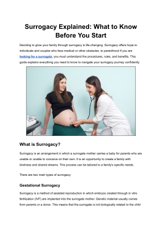 Surrogacy Explained: What to Know Before You Start