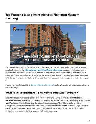 Top Reasons to see Internationales Maritimes Museum Hamburg