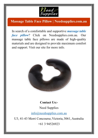 Massage Table Face Pillow | Needsupplies.com.au