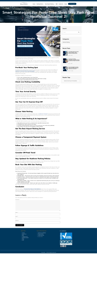 Smart Strategies for Peak-Time Short Stay Parking at Heathrow’s Terminal 2