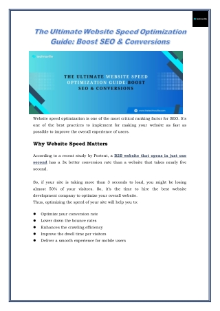 The Ultimate Website Speed Optimization Guide: Boost SEO & Conversions