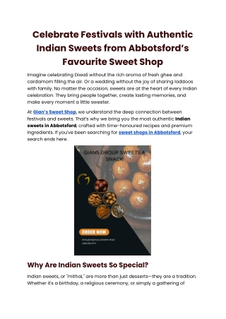Celebrate Festivals with Authentic Indian Sweets from Abbotsford’s Favourite Sweet Shop.docx