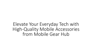 mobile gear hub blog