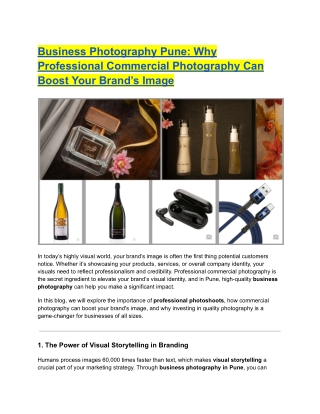 Business Photography In Pune: How Professional Photoshoots Can Boost Your Brand