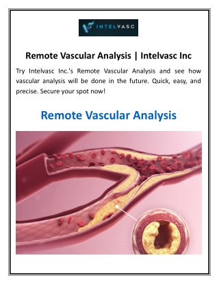 Remote Vascular Analysis