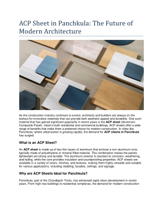ACP Sheet in Panchkula The Future of Modern Architecture