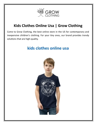 Kids Clothes Online Usa