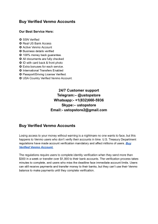 Buy Verified Venmo Accounts