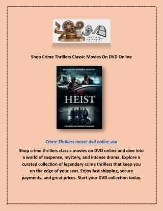 Shop Crime Thrillers Classic Movies On DVD Online