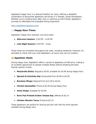 _Applebee’s Happy Hour