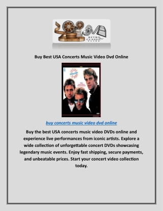 Buy Best USA Concerts Music Video Dvd Online