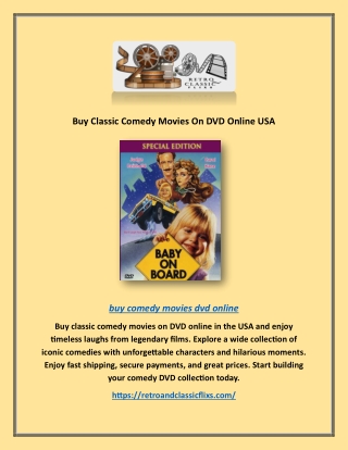 Buy Classic Comedy Movies On DVD Online USA