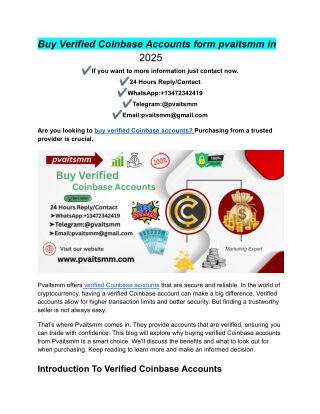 Buy Verified Coinbase Accounts form pvaitsmm in