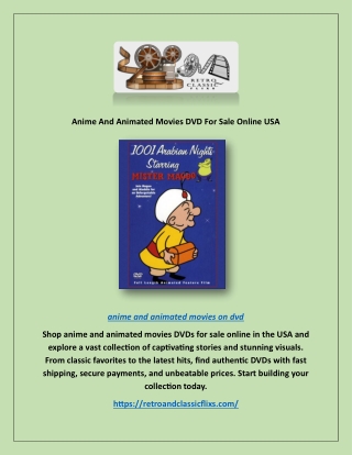 Anime And Animated Movies DVD For Sale Online USA