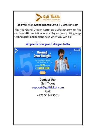 4d Prediction Grand Dragon Lotto  Gulfticket.com