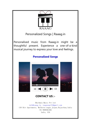 Personalized Songs  Raaag.in