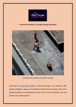 Commercial Roofing | Colorado Springs Specialists