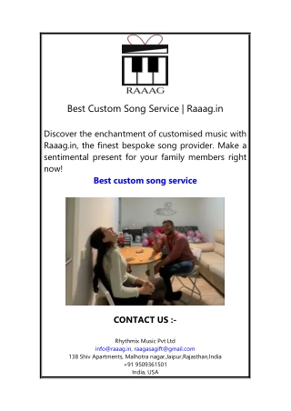 Best Custom Song Service  Raaag.in