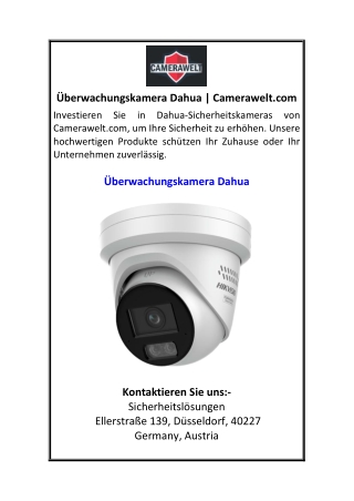 Überwachungskamera Dahua  Camerawelt.com