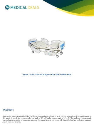 Three-Crank-Manual-Hospital-Bed-MD-TMHB-1001