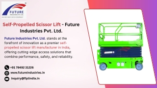 Self Propelled Scissor Lift Manufacturer