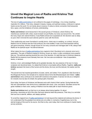 Unveil the Magical Love of Radha and Krishna That Continues to Inspire Hearts