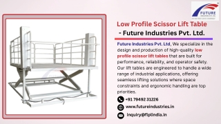 Low Profile Scissor Lift Table Manufacturers