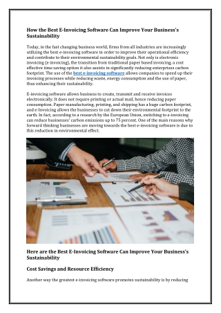 How the Best E-Invoicing Software Can Improve Your Business's Sustainability